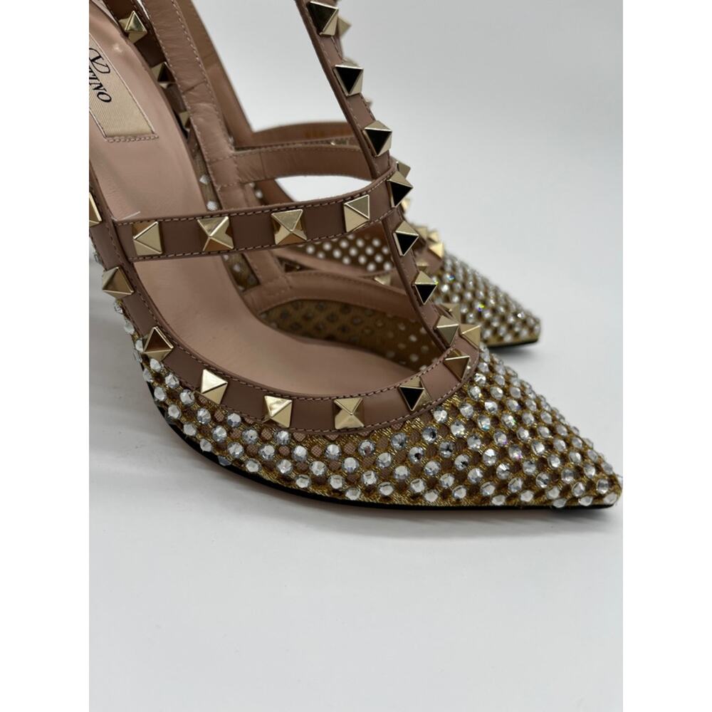 Valentino Garavani Pumps Rockstud Crystal Cage Nude - 40 (US 10) - Picture 8 of 14